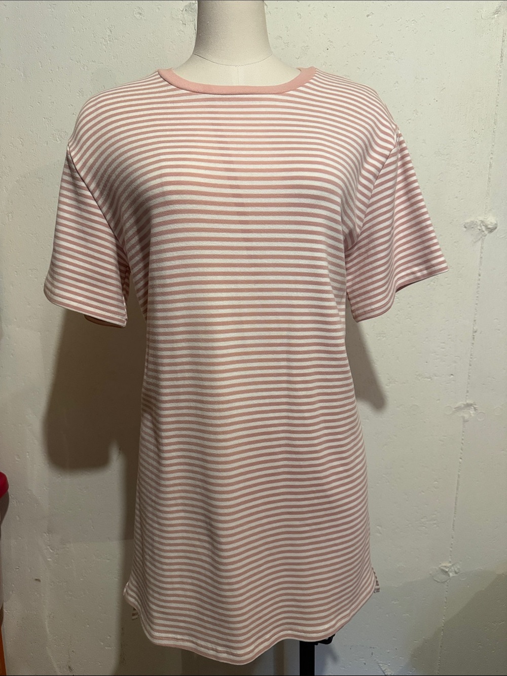 Striped Pink & White Mini Dress
